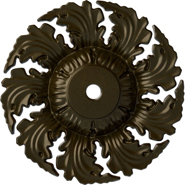 Ekena Millwork Needham Ceiling Medallion (Fits Canopies up to 4 1/4"), Hand-Painted Green Gold, 14 5/8"OD x 2 1/4"P CM14NEGGS - main